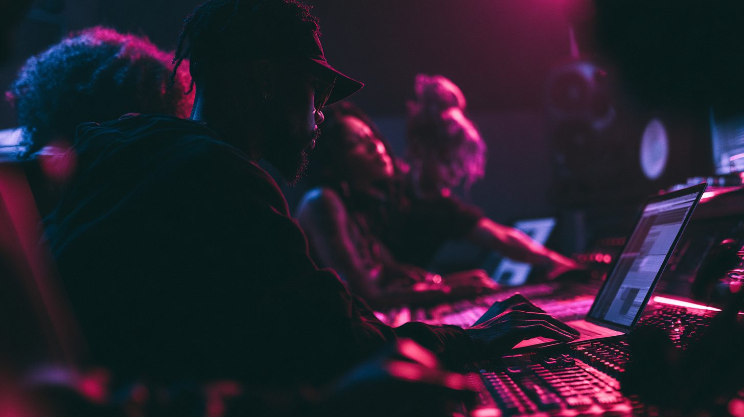 Sonic Labs crew working in the studio